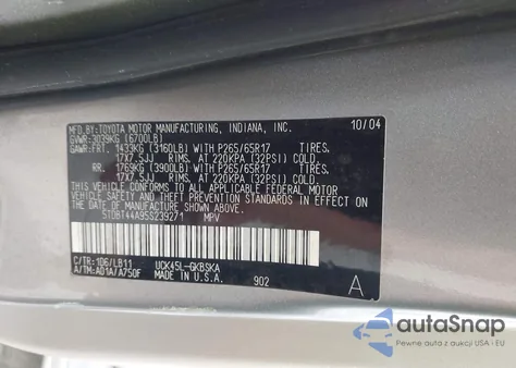 2005 Toyota Sequoia Sr5 V8 from USA, damaged, VIN 5TDBT44A95S239271